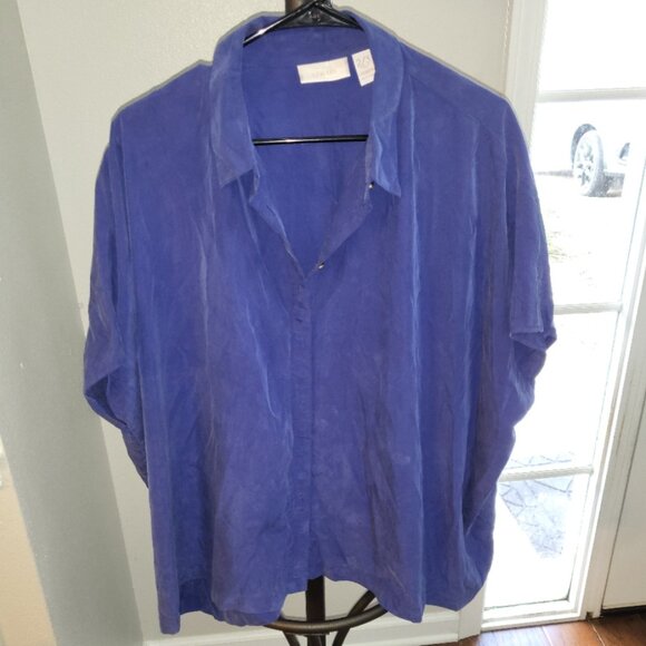 Chico's Shirt Dolman Sleeve Top Plus Size 2/3 Boho Oversized Fit - Picture 2 of 12